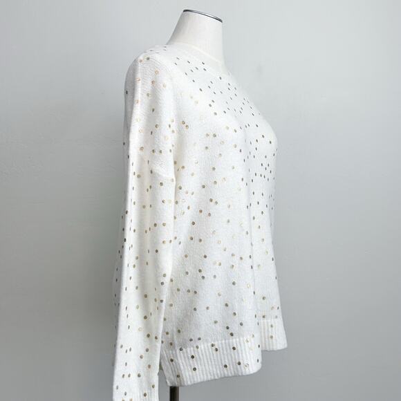 Maurices Gold Metallic Polka Dot Crewneck Knit Sweater NWT - Picture 7 of 10